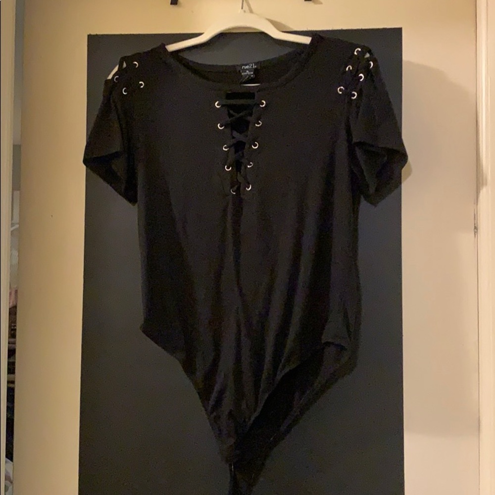 Black and silver ring bodysuit